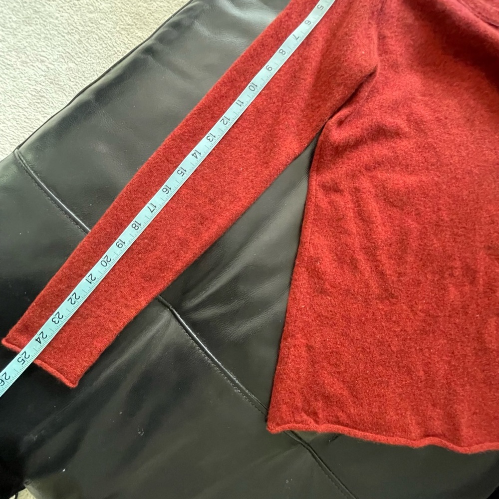 J. Crew 100% Italian Cashmere Burnt Orange Long Sleeve Tee M - Picture 9 of 11